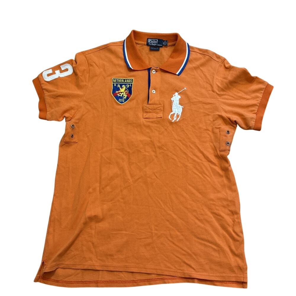 Polo Ralph Lauren Netherlands Big Pony Shirt Mens XXL Orange 2010 Chief Keef VTG